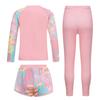 Kids Tie Dye Swim Set Long Sleeve Rash Guard Top Swim Shorts UV Protective Pants Sun Safe Beachwear