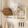Space Saving Wall Mounted Pot Lid Holder Storage Rack with Hooks Chopping Board Stand Utensil Holder Drain Shelf Kitchen
