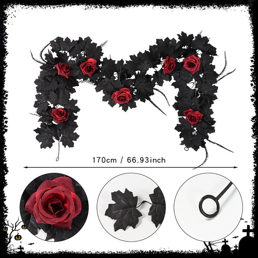 Silk Leaves Halloween Garland Multicolor Artificial Leaves Flower Wreath  Fireplace Stair