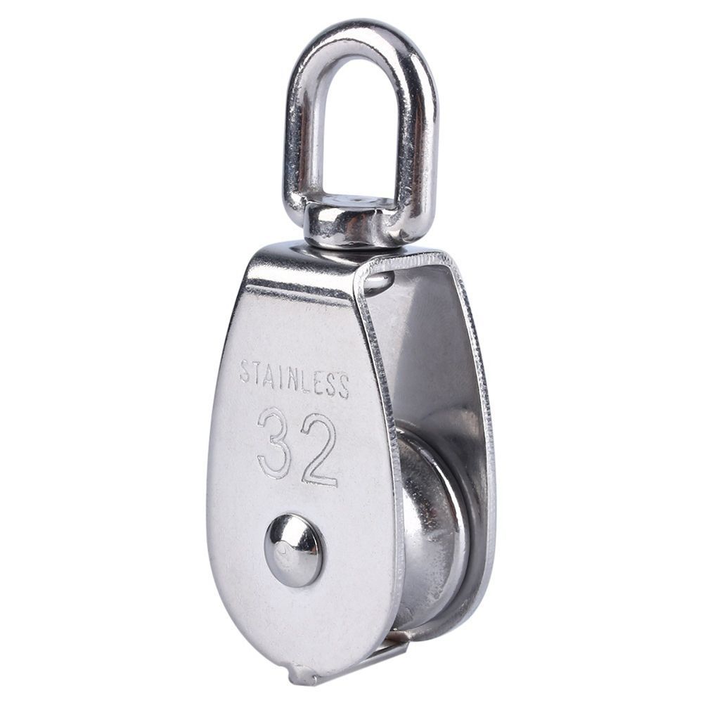 In Traction Loading Fixed 304 Sheave Swivel Block Single Wheel Stainless Steel Rope Pulley