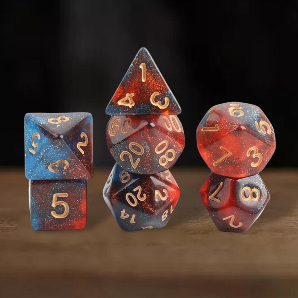 7 Pieces Acrylic Polyhedral Family Table Game for Gathering Board Cafe