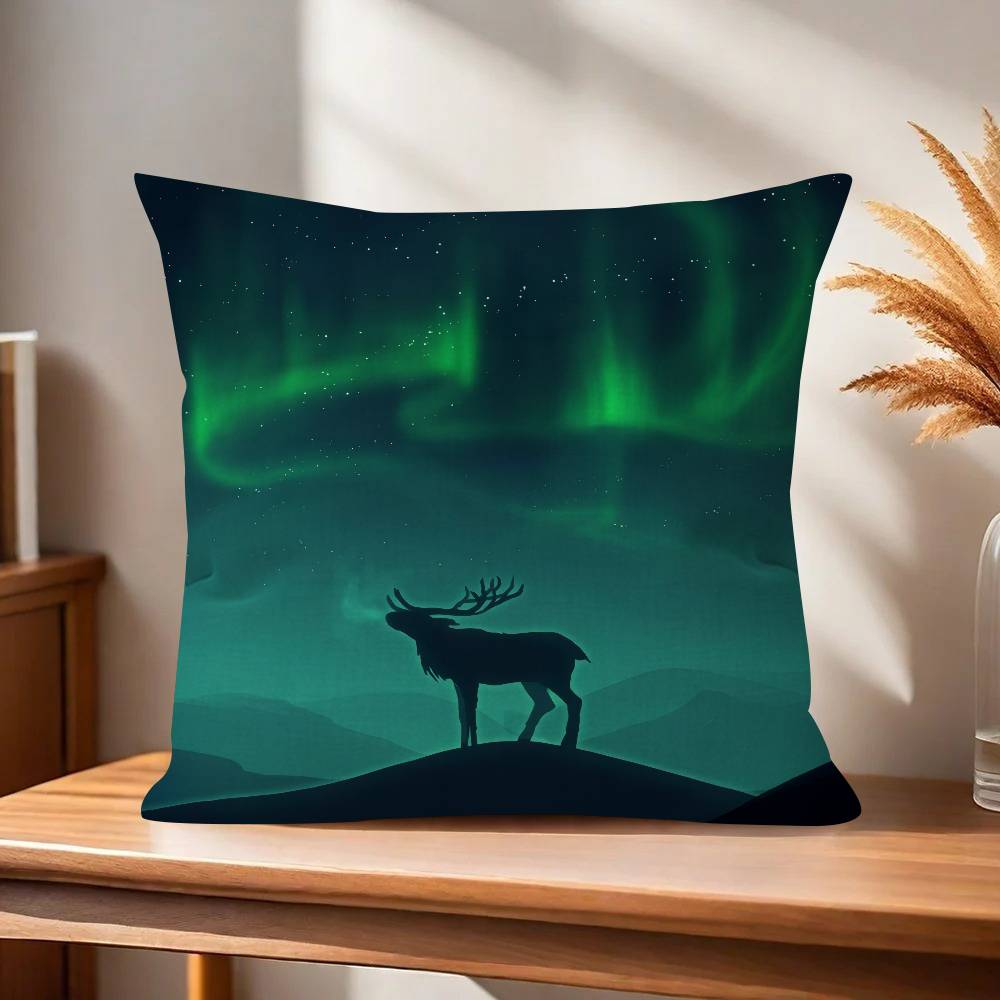 Nature Aurora Beauty  Personalized Pillow Cover Kids Bedroom Wild Party Decor Pillowcase Kid Birthday Shower Gift