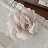 Hair Claw Mesh Yarn Texture 3D Flower Design Large Shark Hair Clip Versatile Daily Date Hair Accessory