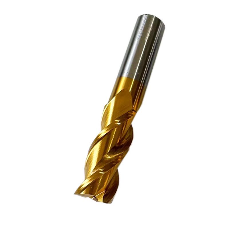 Straight Shank White Steel Superhard Cobalt-Titanium Coated Keyseat End Mill, Fully Ground with 2-4 Flutes