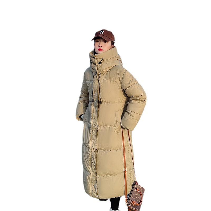 Mid-length over-the-knee down cotton jacket women's 2025 winter new loose thickened bread jacket student cotton jacket