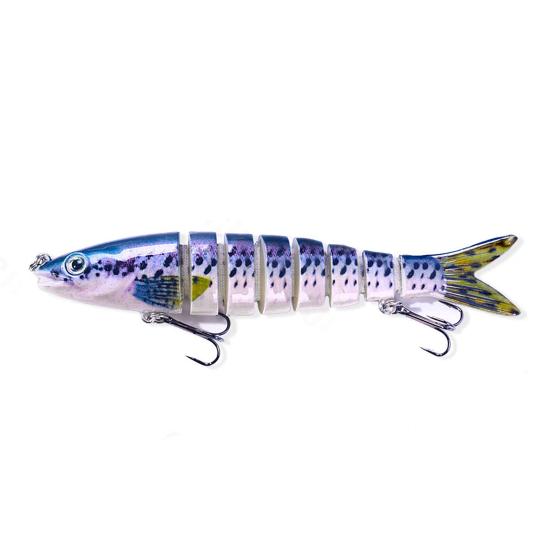 13.4cm 18g Multi-knot Fish Bait Realistic Design 3D Eyes Holographic Body Lure Bait Set with Built-in Ball Swinging Fish Lure