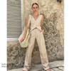Fashion New Arrival Summer Casual Stylish Sleeveless Vest Pants Suit Tank Top Long Pants Set