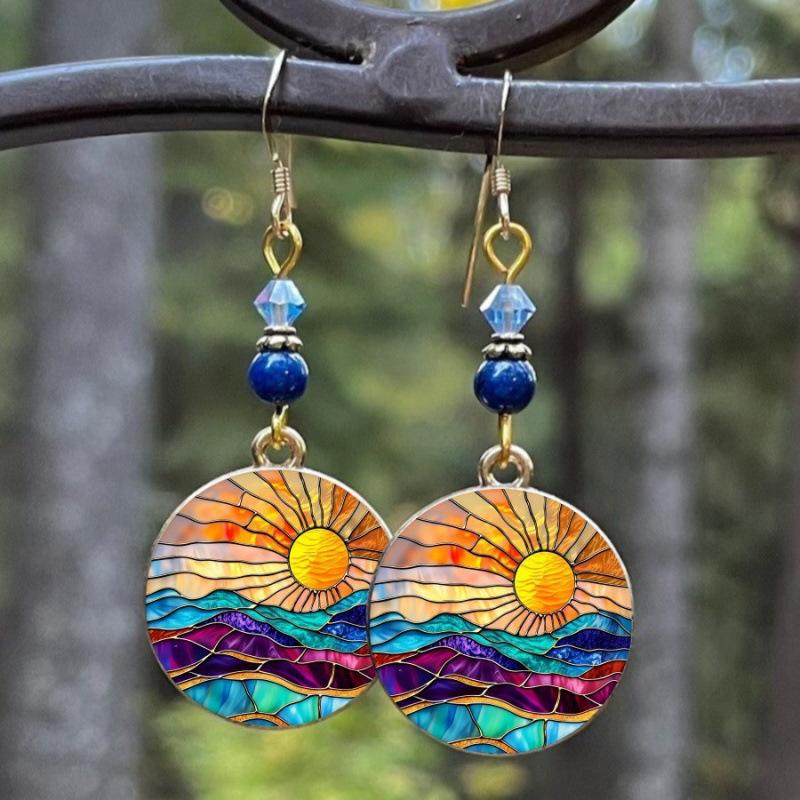 Sun and Moon Starry Sky Retro Mystery Earrings