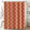 Retro Shower Curtain Wave Pattern Decorative Bath Liner for Modern Bathroom