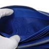 Used 11569 Saffiano Stripe Round Zip Wallet 2ML317 7940 Gray Zip Around Logo Metal Blue Unisex from Japan AUTHENTIC