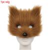 Halloween Half Face Plush Mask Artificial Fox Mask Supplies Horror Cosplay Props Carnival Cos Unisex Colorful Fox Mask For Gifts