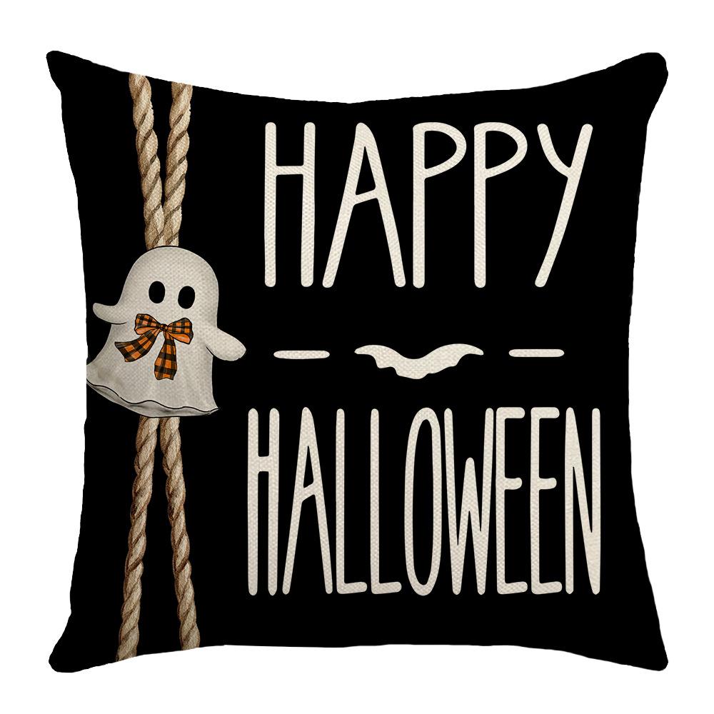 

Pumpkin Halloween Pillow Cover, Autumn Atmosphere Decoration, Linen Living Room Sofa Pillow, Bay Window Cushion Cover 45 * 45Cm (without core)
