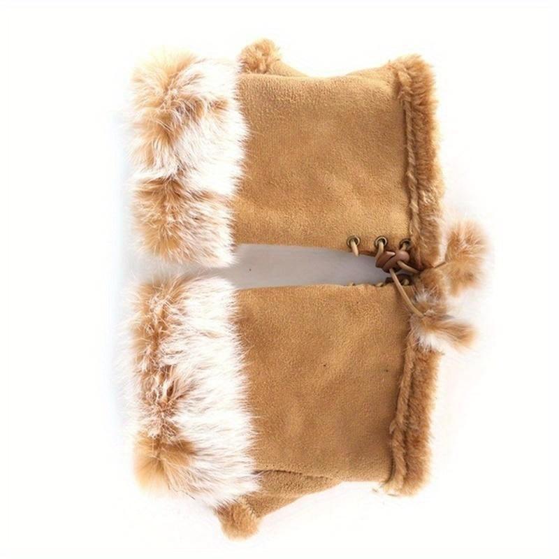 

Новые модные женские перчатки из искусственного кроличьего меха, теплые перчатки на запястье, зимние перчатки хаки