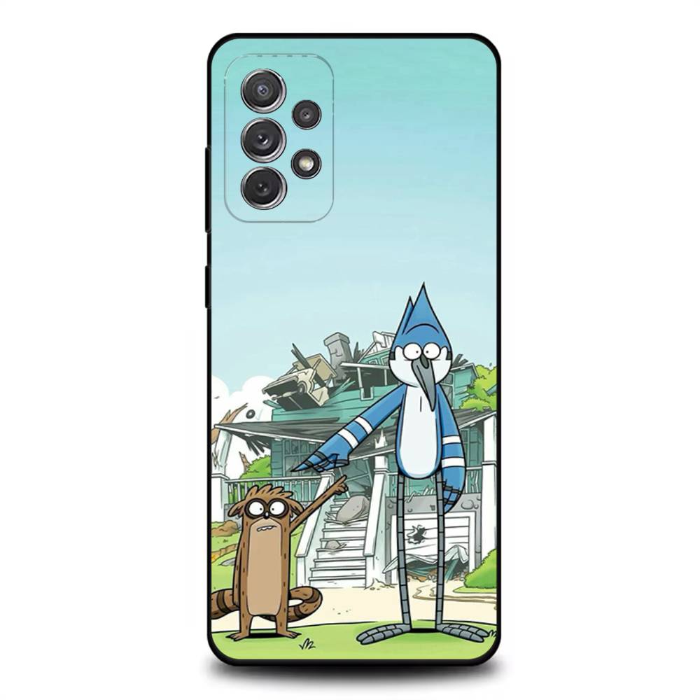 

R-RegularES Cute Show Phone Case For Samsung S 25,24,23,22,30,21,10,9,Ultra,Plus,Lite,FE,4,5G Black Soft Case SamsungS20u