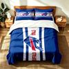 Buffalo Bills (1) Set de 3 piese potrivit pentru dormitoare matrimoniale moale și confortabil un cadou ideal pentru familie și prieteni Include o husă de pilotă și două perne
