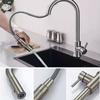 Chrome-plated/brushed pull-out kitchen faucet, 360° rotating kitchen mixing faucet, suitable for sinks, hot and cold water.