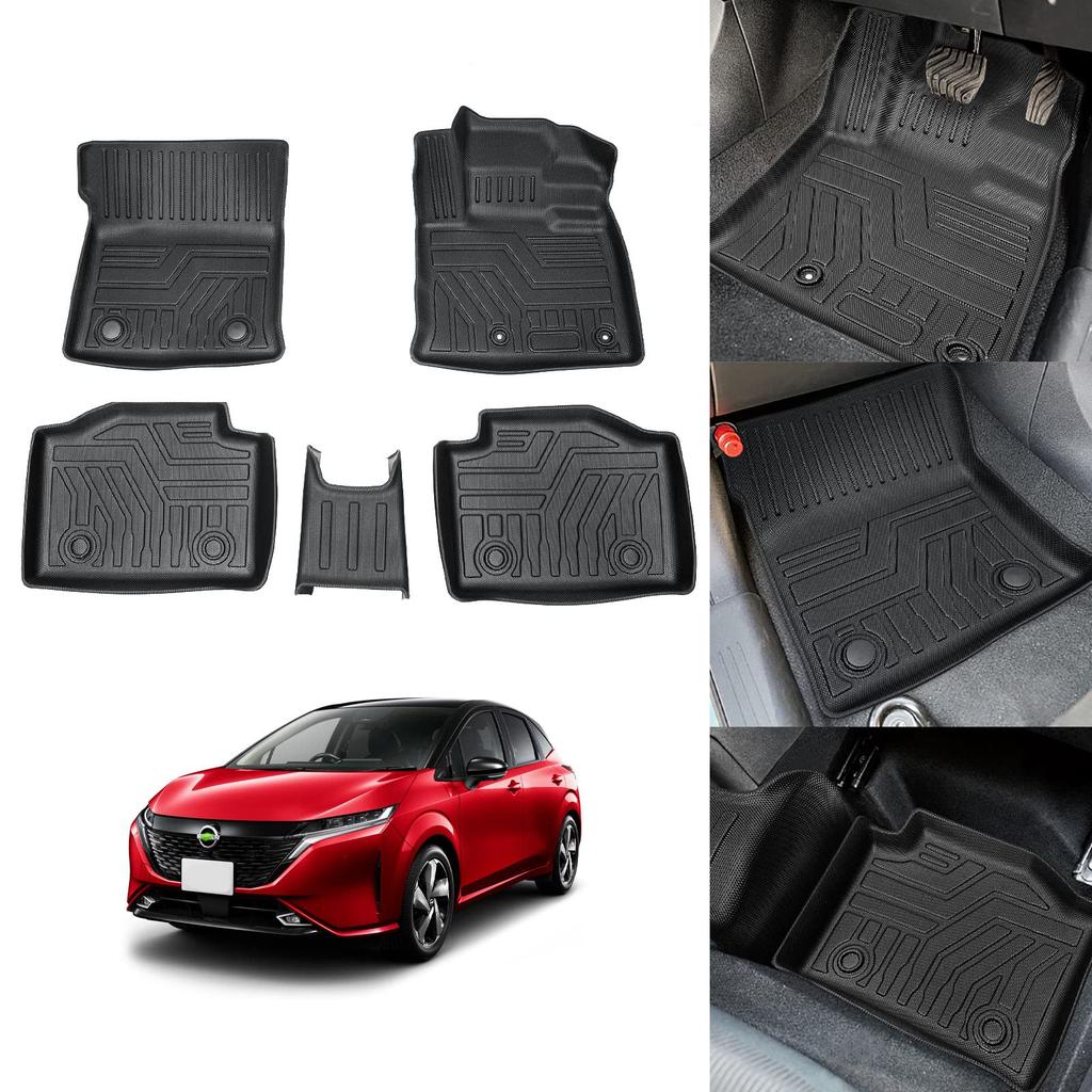 Cartist Sada 3D podlahových rohoží pro Nissan Note Aura E13 3D podlahové rohože se specifickým 3D designem pro Note Aura Druhá řada Vyrobeno z TPE a ochranné