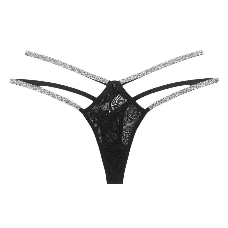 European Style Multi-color Lace Crotchless Low-waist Lace-up Underwear for Men and Women