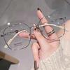 Gafas Vintage de Metal con Montura Grande para Miopía Moda Gafas Transparentes para Miopía Gafas Graduadas Bloqueo de Luz Azul para Mujer