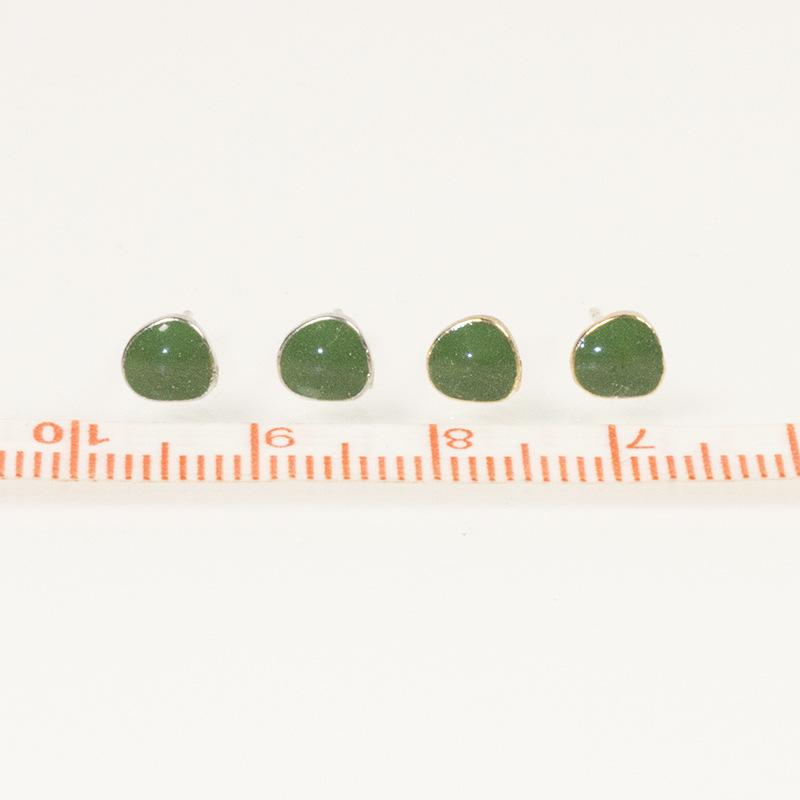 Silver Needle Avocado Green~ Simple and Small Oil Drip Earrings Women's New Trendy Mini Versatile Fashion