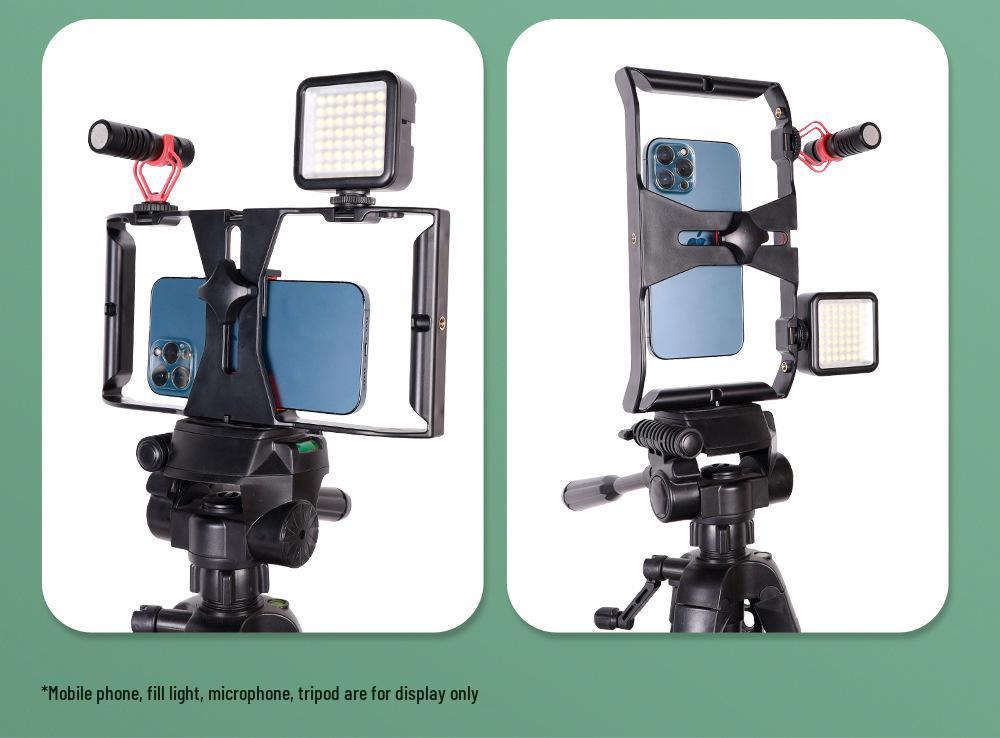 Desktop Tripod Stabilizer for Mobile Live Broadcast with Rabbit Cage Frame