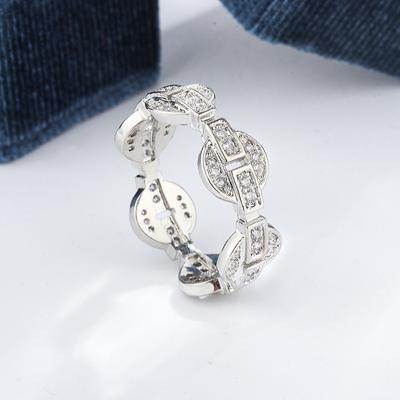 Nieuwe Exquise Ring voor Vrouwen Vergulde Holle Ring Glanzende Zirconia Sieraden Mode Bruiloft Bruids Sieraden Kerstcadeau