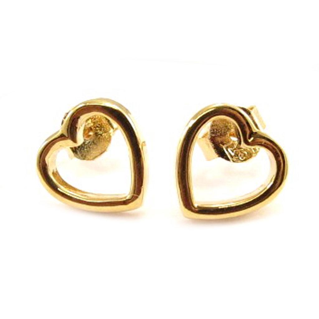 Les Trésors De Lily [C4743] - Σκουλαρίκια Επιχρυσωμένα 'Σιλουέτα Καρδιάς'
