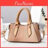 Trendy Crocodile Pattern Stylish Pillow Bag Versatile Large Capacity Handbag