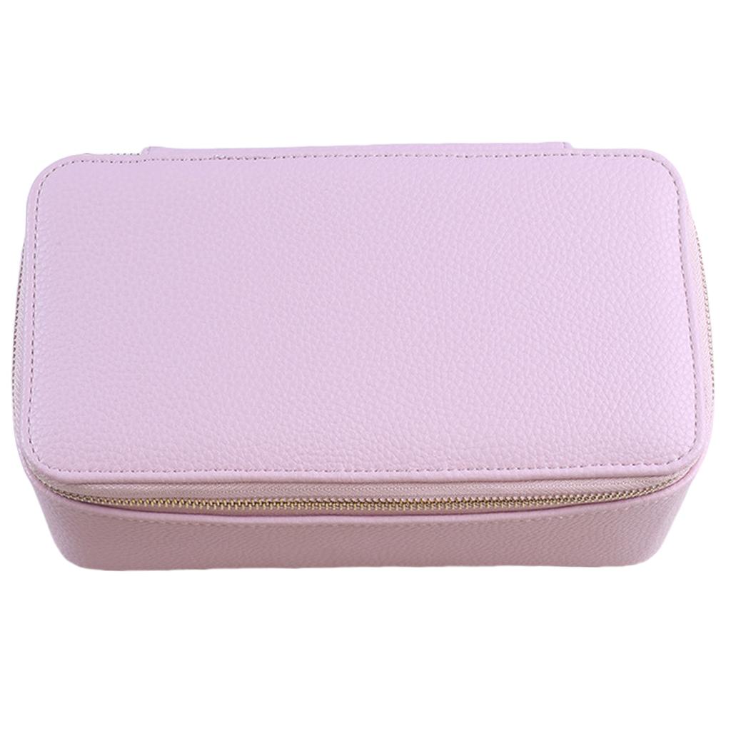 Elegant Travel Jewelry Case with 12 Velvets Zippers Pouches PU Leather Earrings Necklaces Organizer Accessories Holder