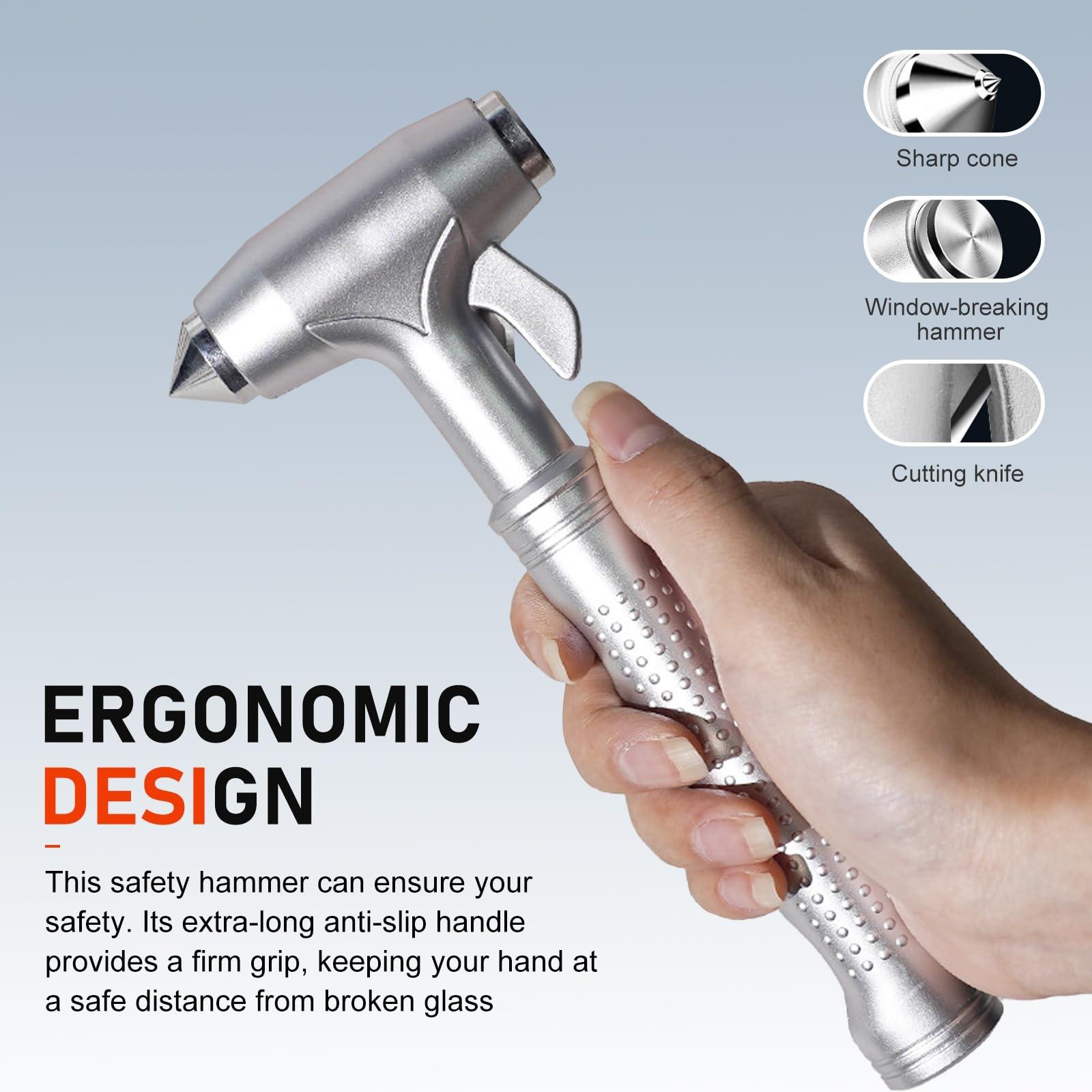 

Alloy Car Safety Hammer Multi-Functional Window Breaker Cutter one size срібний