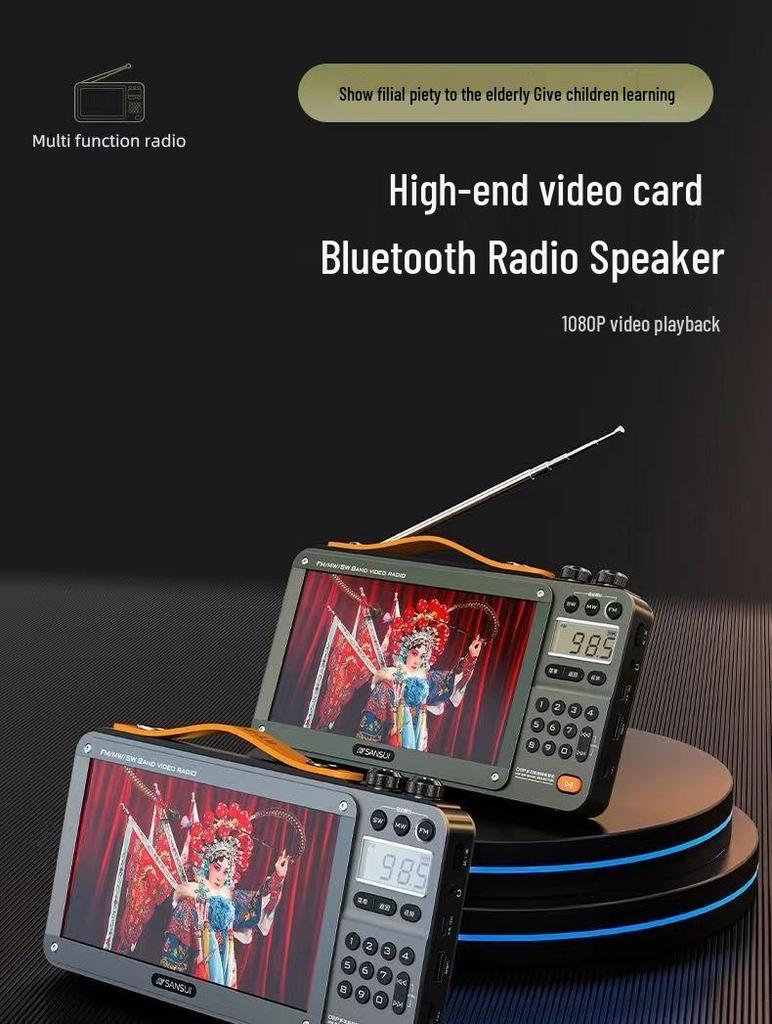 Sansui F51 2023 Radio: Senior-Friendly Portable Bluetooth Speaker with Video Playback & Card Slot