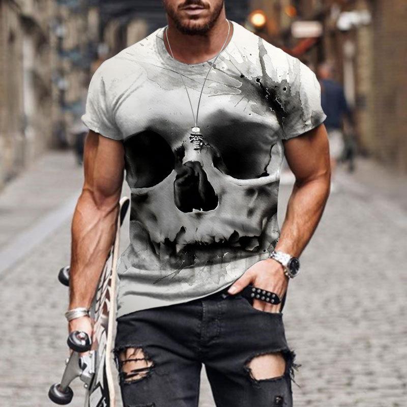 

Мужская черная футболка с 3D принтом «Демон», Harajuku, модный летний топ с круглым вырезом, мягкий полиэстер, свободный, с короткими рукавами, разные размеры 5XL