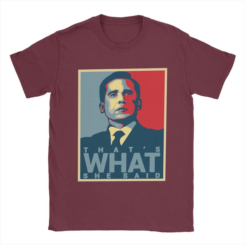 Men's T-Shirts Michael Scott That's What She Said Cotton Tees The Office Tv Series T Shirts Round Collar Clothing Party