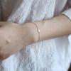 925 Sterling Silber Koreanische Version Einfache Herz-Stab-Kettenarmband Damen Mode Charme 14k Gold Schmuckzubehör