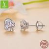 One Carat Sparkling Moissanite Stud Earrings, Exquisite Luxury S925 Silver Moissanite Earrings.