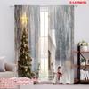 2pcs,2D Plane Printing Print Curtains Christmas Church Snow Scene (3) Versatile 100% Polyester (without Rod) Versatile All Use
