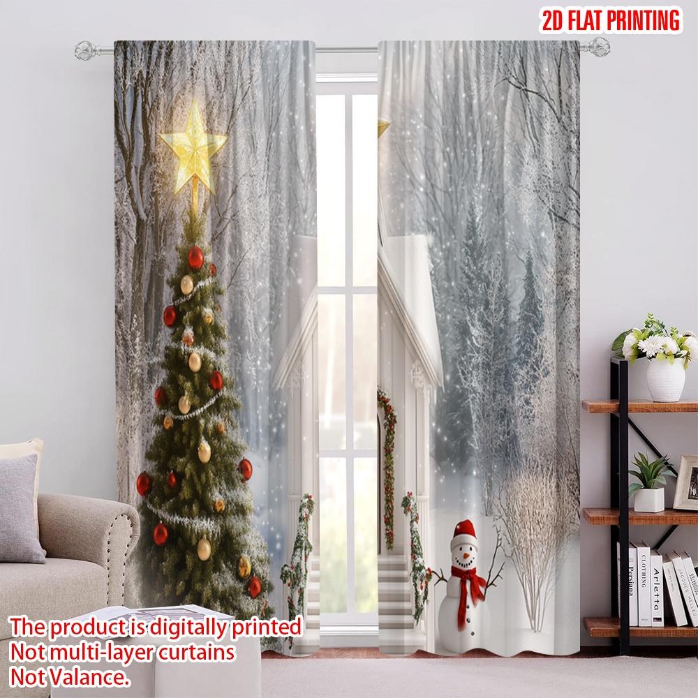 

2 шт., 2D печать на плоскости Принт Шторы Рождество Церковь Снежная сцена (3) Универсальный 100% полиэстер (без удилища) Универсальный для всех видов использования 52.50 × 116.00 cm 2 pcs