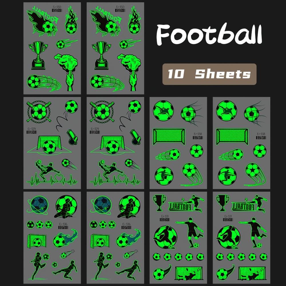 

Luminous Football Temporary Tattoos, Glow-in-the-Dark Soccer Field Patterns, Perfect for Sports Party & Game Day красный
