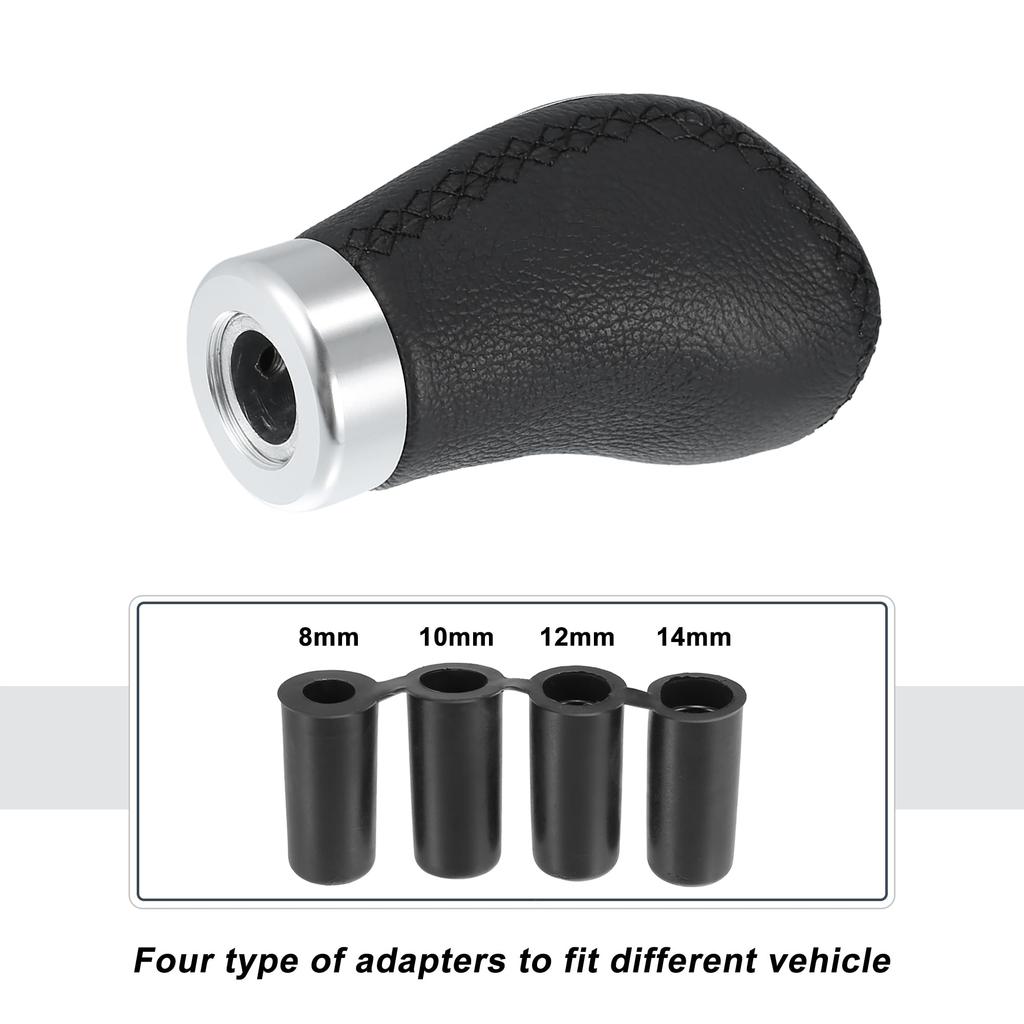 uxcell Universal 5-Speed PU Leather Auto Car Gear Lever Shifter Manual Stick Shift Knob Black