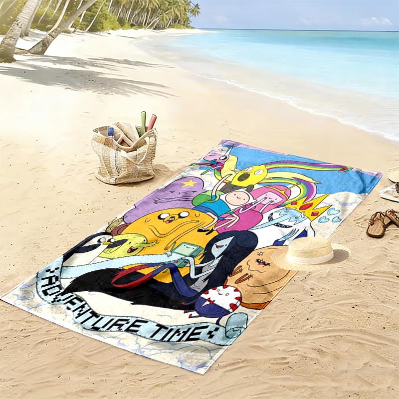 Adventure Time 2D Flat Print Beach Towel, Large Soft Quick Dry Towel for Beach Camping Swimming.MSTJ0918021