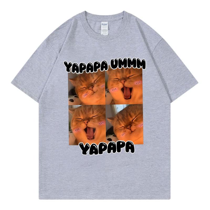 Yapapa Ummmm Funny Cat Meme Tshirts Fashion Cute Short Sleeve Tshirt Unisex Unisex Casual 100cotton T Shirts Summer Streetwear