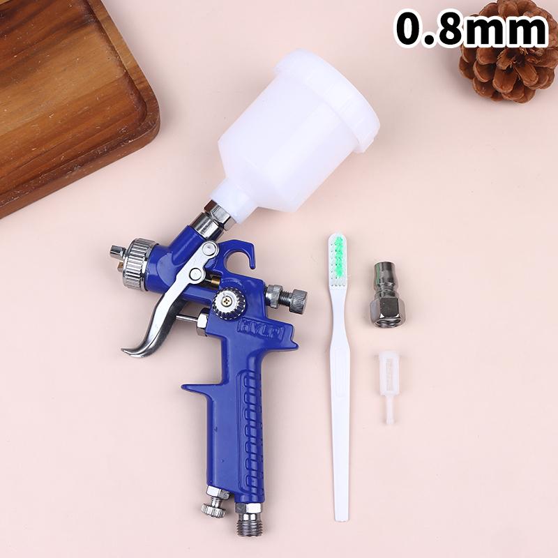 Professionelle HVLP-Spritzpistolen 0,8/1,0 mm Düse Mini 125 ccm Becher Spritzpistole Schwerkraft Airbrush Pneumatische Pistole zum Lackieren von Autos Aerograph