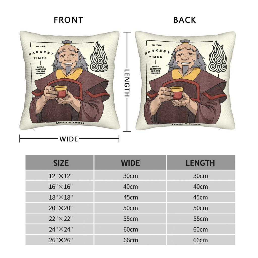 Avatar The Last Airbender Farbror Iroh Eldböjningsmästare Kuddfodral Grafiskt Kuddfodral Roliga Kuddfodral För Bil Heminredning