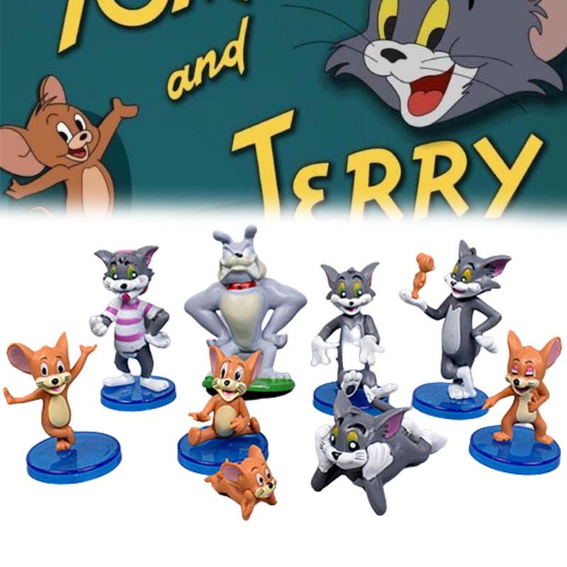 Miquelpw Tom Jerry Action Figures Cute 9pcs/set For Collectors And Cartoon Lovers