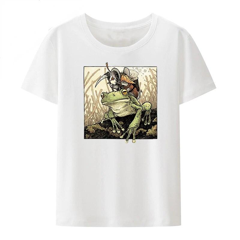 Xxx Humor Pair Slim Lovely Little Frog Cotton T-shirts Unisex Roupas Hipster Breathable Popular Character Blouse Camisetas Mujer