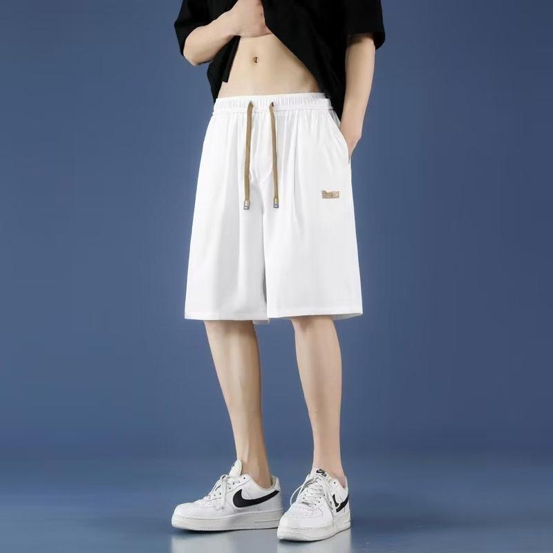 

Летние шорты для бега для мужчин, повседневные спортивные шорты для бега, однотонные свободные шорты со шнурком для тренировок в спортзале XL белый