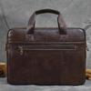 Genuine Leather Men's Fashionable Briefcase, Business Office Handbag, Top Layer Cowhide, Single Shoulder Crossbody Computer Bag
