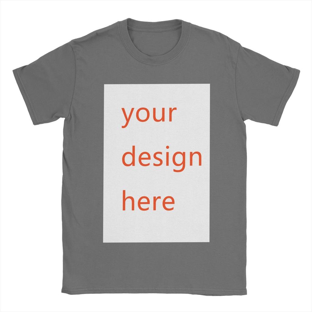 DIY YOUR LOGO Customized Your OWN Design T Shirts Men 100% Cotton Double Print T-Shirts Round Collar Tee Shirt New Clothes