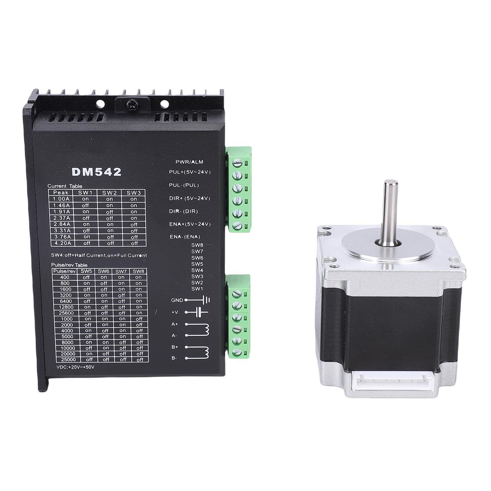 Sada ovladače krokového motoru Nema23 126N.cm 2,8A 56mm Motor 23HS5628 a digitální mikrokrokový ovladač DM542 pro gravírování