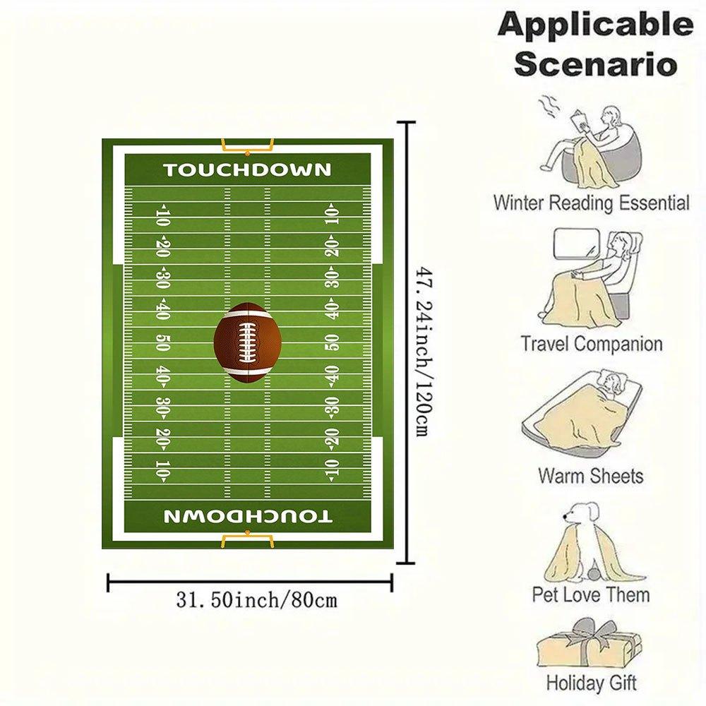 "Touchdown Football Field Wall Art Decor"Blanket Flannel Throw Blanket for Sofa, Bed, Travel, Camping, Office, Couch, Chair, And Bed Gift fo